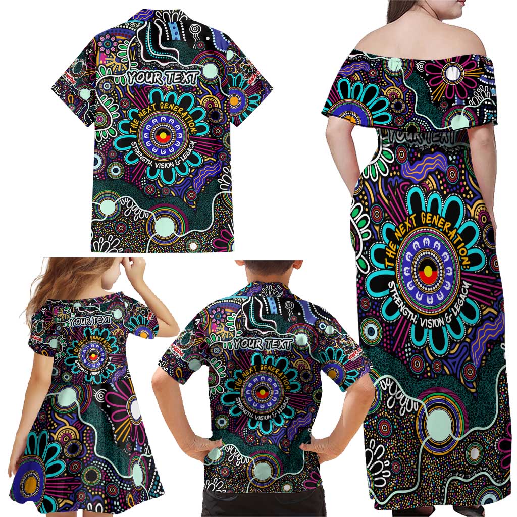Personalised Naidoc 2025 Voices of the Ancestors Family Matching Off Shoulder Maxi Dress and Hawaiian Shirt Aboriginal Indigenous Art