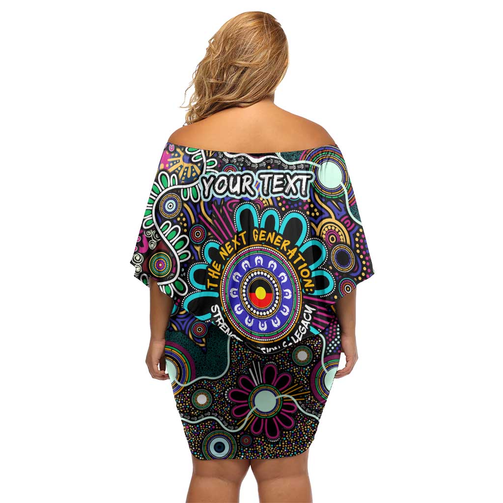 Personalised Naidoc 2025 Voices of the Ancestors Family Matching Off Shoulder Short Dress and Hawaiian Shirt Aboriginal Indigenous Art