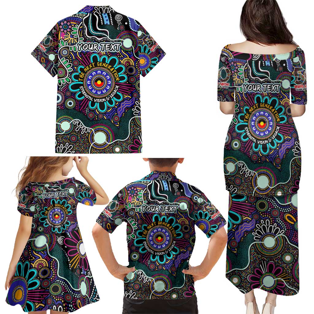Personalised Naidoc 2025 Voices of the Ancestors Family Matching Puletasi and Hawaiian Shirt Aboriginal Indigenous Art