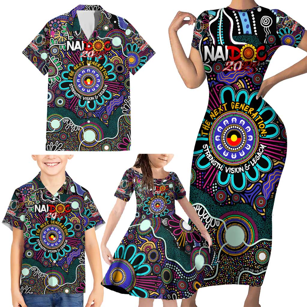 Personalised Naidoc 2025 Voices of the Ancestors Family Matching Short Sleeve Bodycon Dress and Hawaiian Shirt Aboriginal Indigenous Art