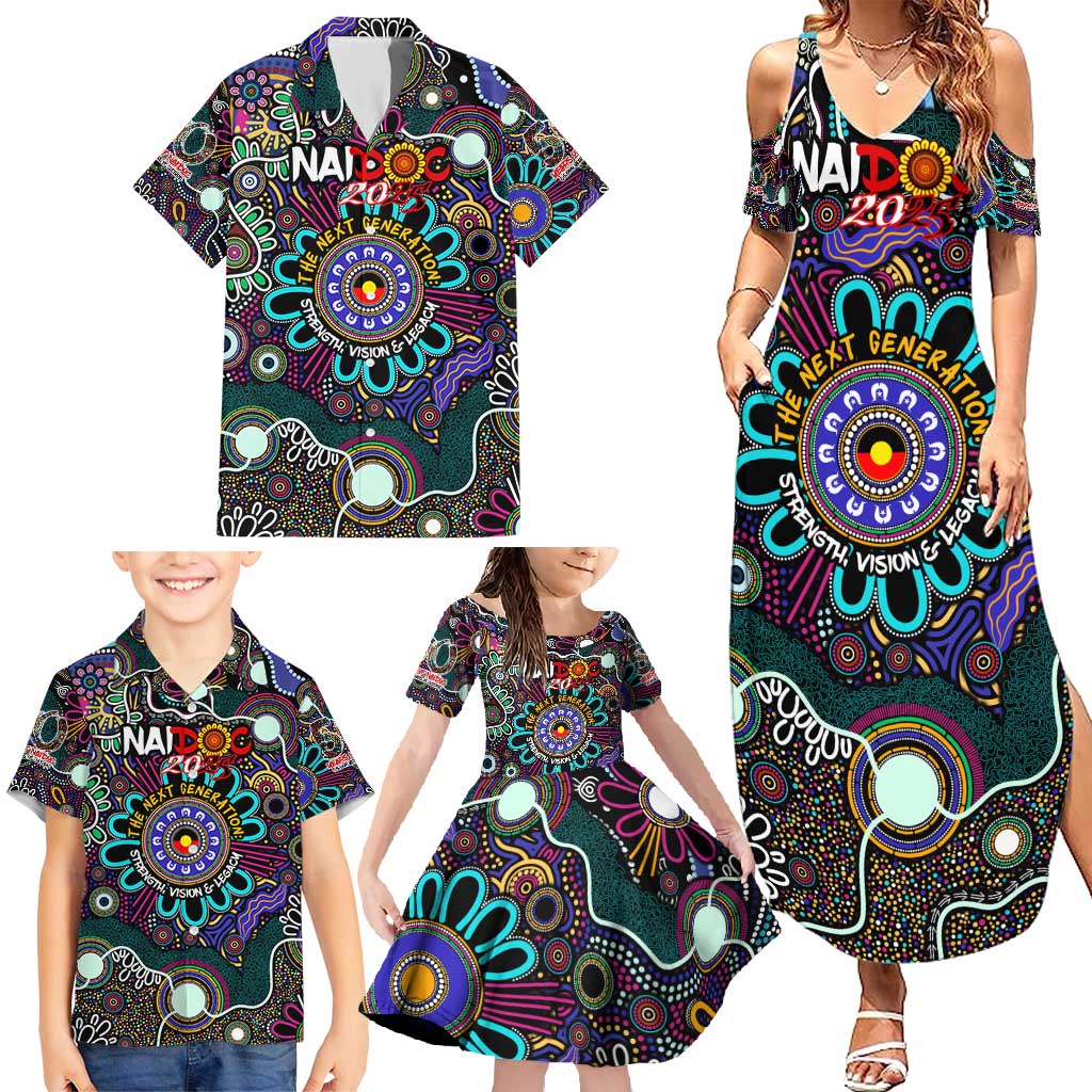Personalised Naidoc 2025 Voices of the Ancestors Family Matching Summer Maxi Dress and Hawaiian Shirt Aboriginal Indigenous Art