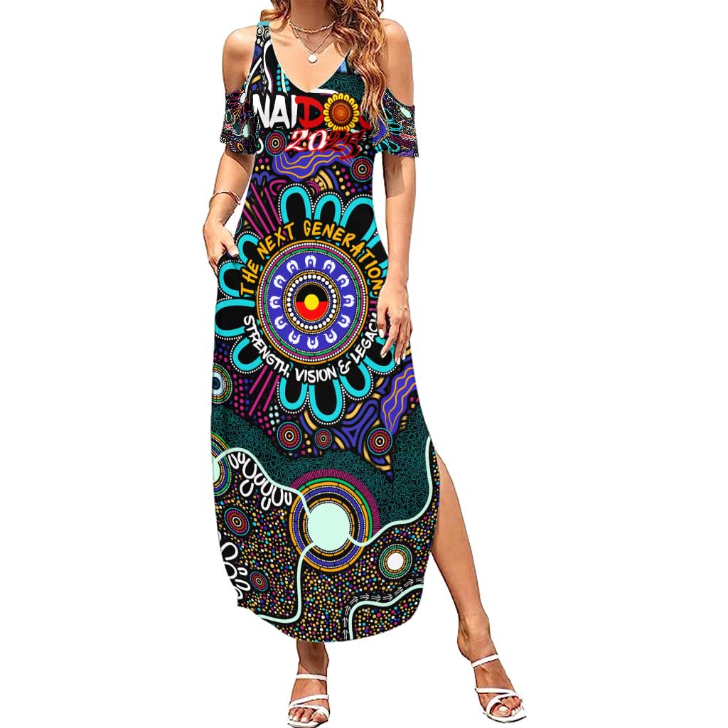 Personalised Naidoc 2025 Voices of the Ancestors Family Matching Summer Maxi Dress and Hawaiian Shirt Aboriginal Indigenous Art