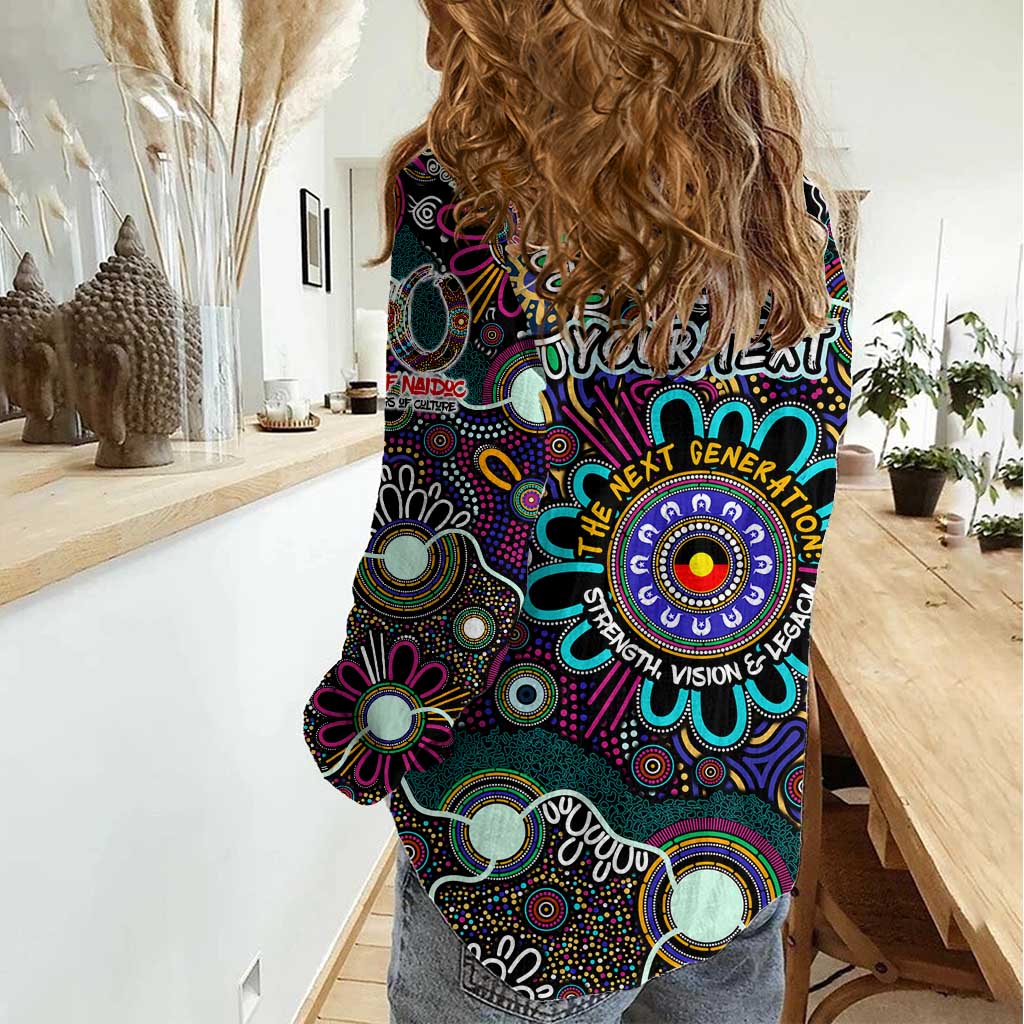Personalised Naidoc 2025 Voices of the Ancestors Women Casual Shirt Aboriginal Indigenous Art