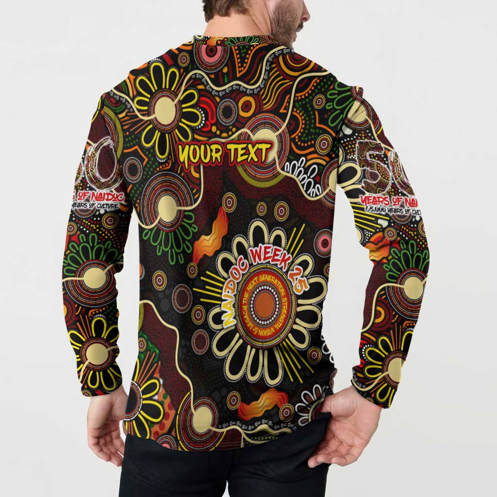 Personalised 50 Years Aboriginal Patterns Of The Past Button Sweatshirt Legacy NAIDOC 2025
