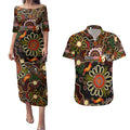 Personalised 50 Years Aboriginal Patterns Of The Past Couples Matching Puletasi and Hawaiian Shirt Legacy NAIDOC 2025