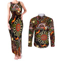 Personalised 50 Years Aboriginal Patterns Of The Past Couples Matching Tank Maxi Dress and Long Sleeve Button Shirt Legacy NAIDOC 2025