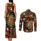 Personalised 50 Years Aboriginal Patterns Of The Past Couples Matching Tank Maxi Dress and Long Sleeve Button Shirt Legacy NAIDOC 2025