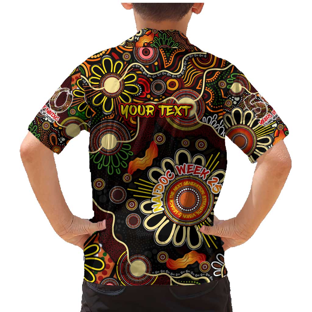 Personalised 50 Years Aboriginal Patterns Of The Past Family Matching Mermaid Dress and Hawaiian Shirt Legacy NAIDOC 2025