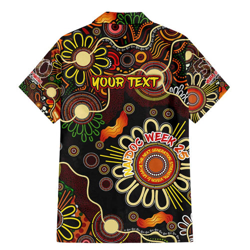 Personalised 50 Years Aboriginal Patterns Of The Past Family Matching Mermaid Dress and Hawaiian Shirt Legacy NAIDOC 2025
