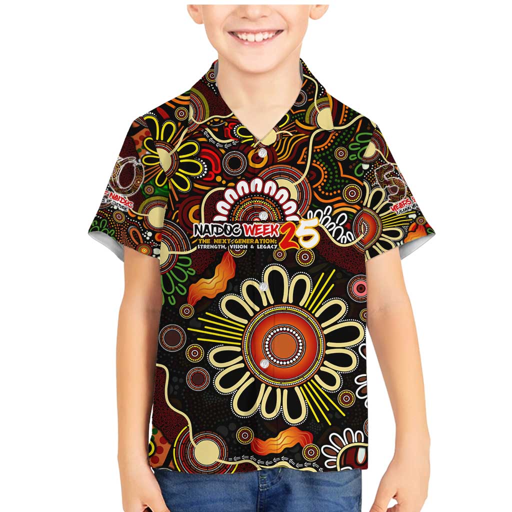 Personalised 50 Years Aboriginal Patterns Of The Past Family Matching Mermaid Dress and Hawaiian Shirt Legacy NAIDOC 2025
