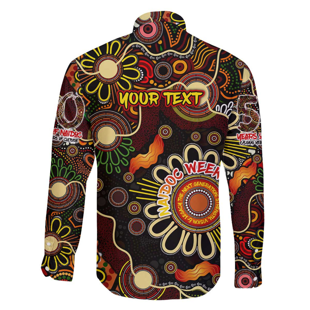 Personalised 50 Years Aboriginal Patterns Of The Past Family Matching Off The Shoulder Long Sleeve Dress and Hawaiian Shirt Legacy NAIDOC 2025