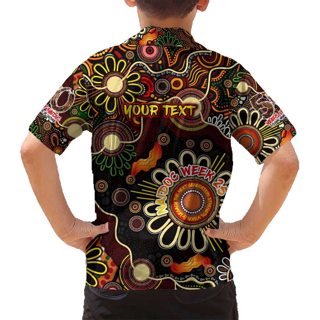 Personalised 50 Years Aboriginal Patterns Of The Past Family Matching Off Shoulder Maxi Dress and Hawaiian Shirt Legacy NAIDOC 2025