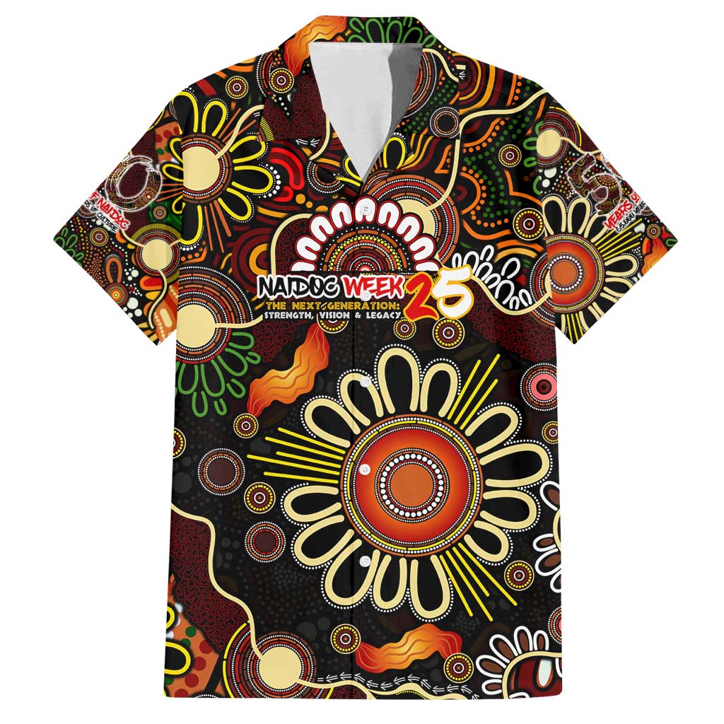 Personalised 50 Years Aboriginal Patterns Of The Past Family Matching Off Shoulder Maxi Dress and Hawaiian Shirt Legacy NAIDOC 2025
