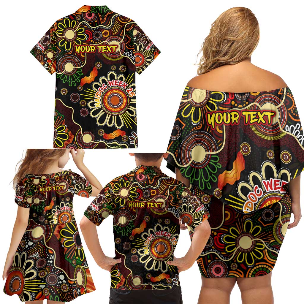 Personalised 50 Years Aboriginal Patterns Of The Past Family Matching Off Shoulder Short Dress and Hawaiian Shirt Legacy NAIDOC 2025