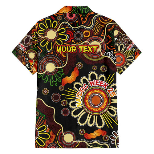 Personalised 50 Years Aboriginal Patterns Of The Past Family Matching Off Shoulder Short Dress and Hawaiian Shirt Legacy NAIDOC 2025