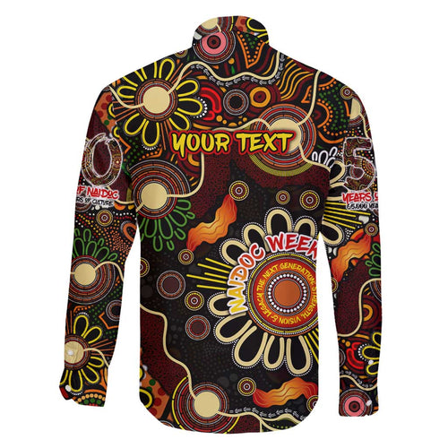 Personalised 50 Years Aboriginal Patterns Of The Past Family Matching Off Shoulder Short Dress and Hawaiian Shirt Legacy NAIDOC 2025