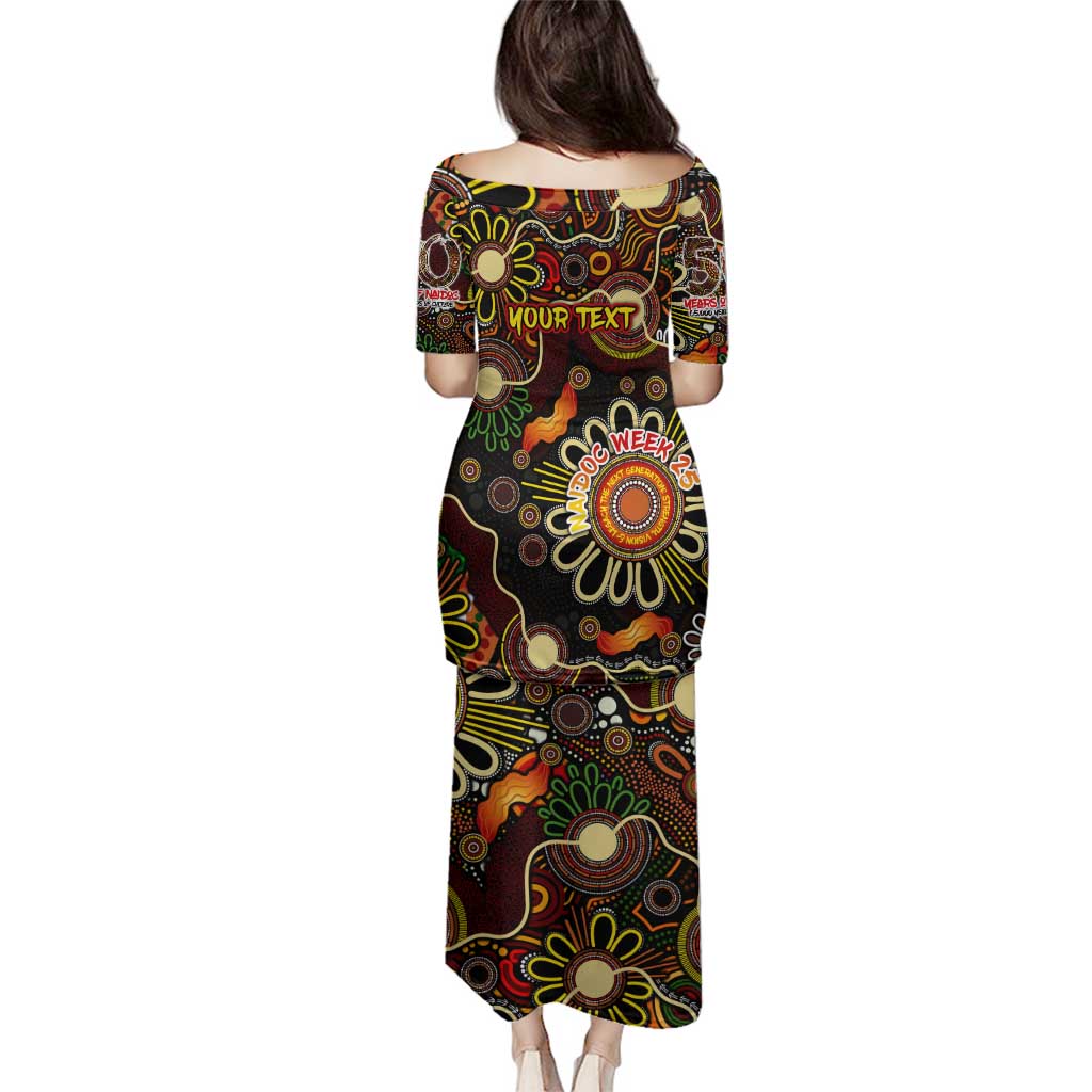 Personalised 50 Years Aboriginal Patterns Of The Past Family Matching Puletasi and Hawaiian Shirt Legacy NAIDOC 2025