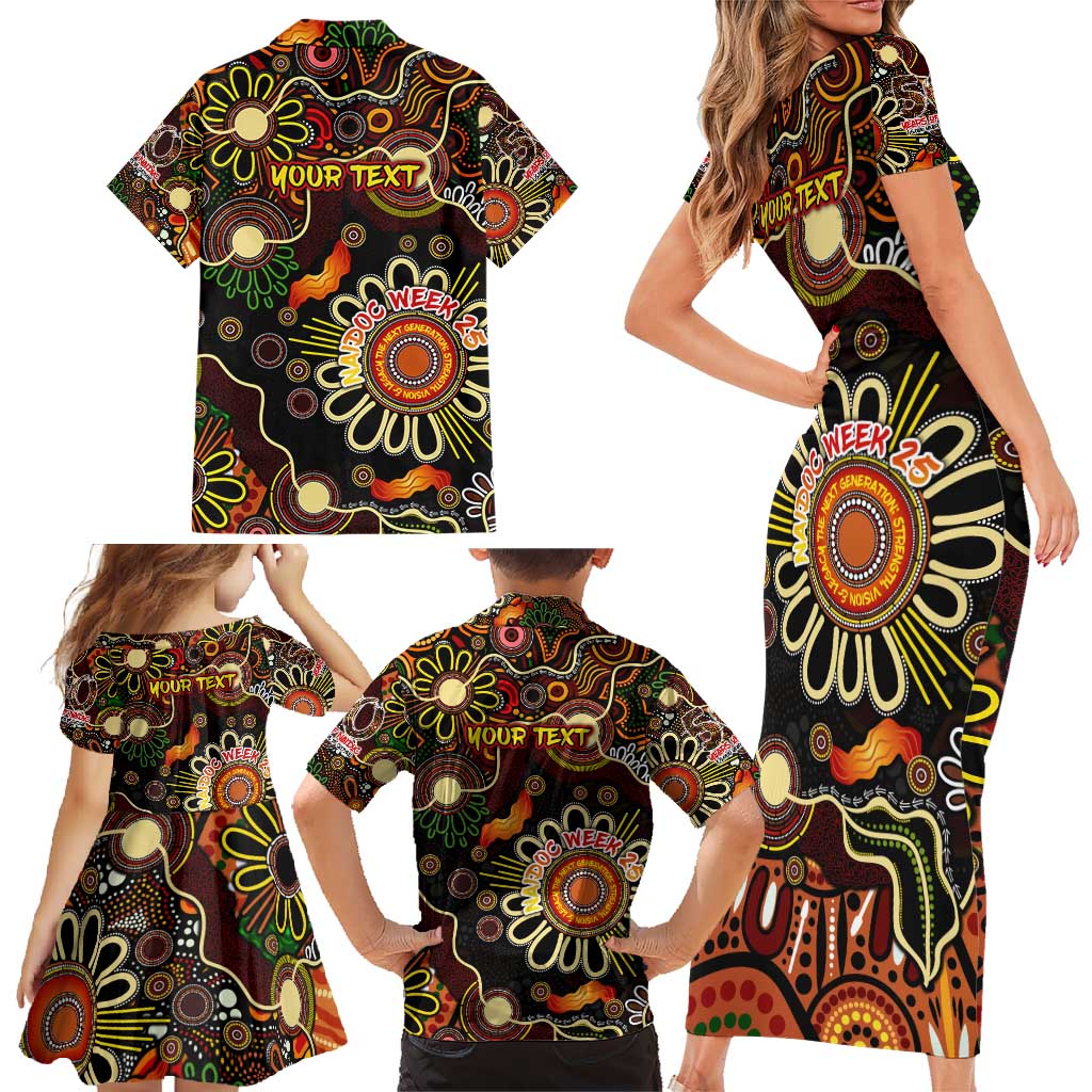 Personalised 50 Years Aboriginal Patterns Of The Past Family Matching Short Sleeve Bodycon Dress and Hawaiian Shirt Legacy NAIDOC 2025