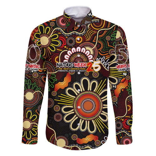 Personalised 50 Years Aboriginal Patterns Of The Past Family Matching Short Sleeve Bodycon Dress and Hawaiian Shirt Legacy NAIDOC 2025