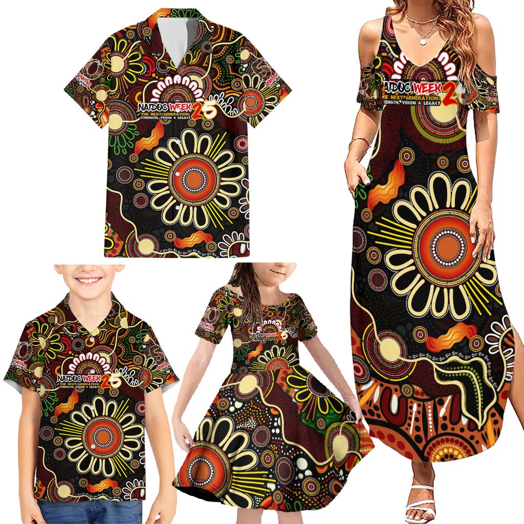 Personalised 50 Years Aboriginal Patterns Of The Past Family Matching Summer Maxi Dress and Hawaiian Shirt Legacy NAIDOC 2025