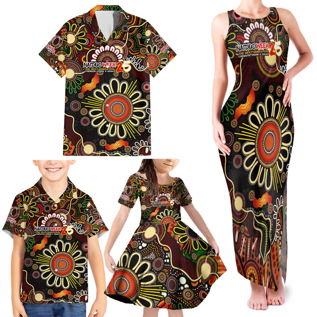 Personalised 50 Years Aboriginal Patterns Of The Past Family Matching Tank Maxi Dress and Hawaiian Shirt Legacy NAIDOC 2025