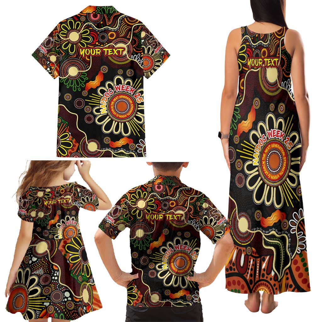 Personalised 50 Years Aboriginal Patterns Of The Past Family Matching Tank Maxi Dress and Hawaiian Shirt Legacy NAIDOC 2025