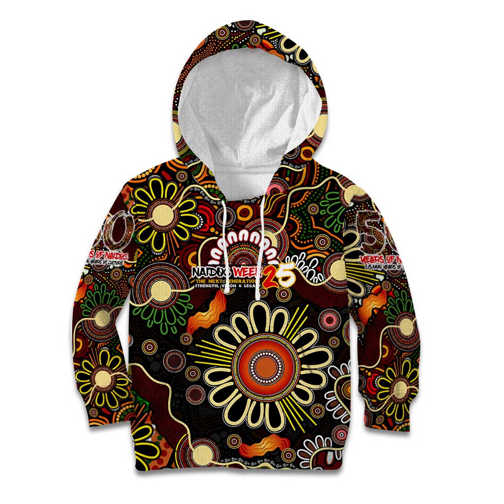 Personalised 50 Years Aboriginal Patterns Of The Past Kid Hoodie Legacy NAIDOC 2025
