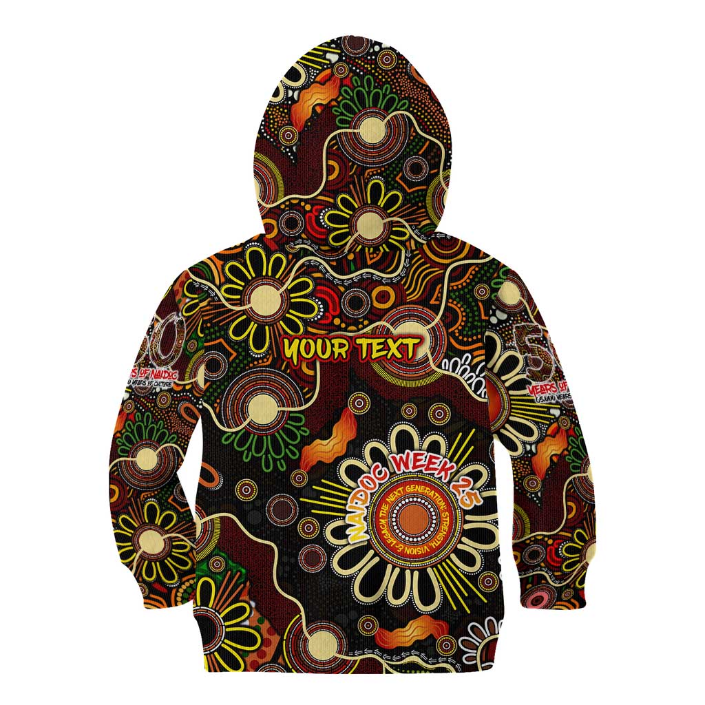 Personalised 50 Years Aboriginal Patterns Of The Past Kid Hoodie Legacy NAIDOC 2025