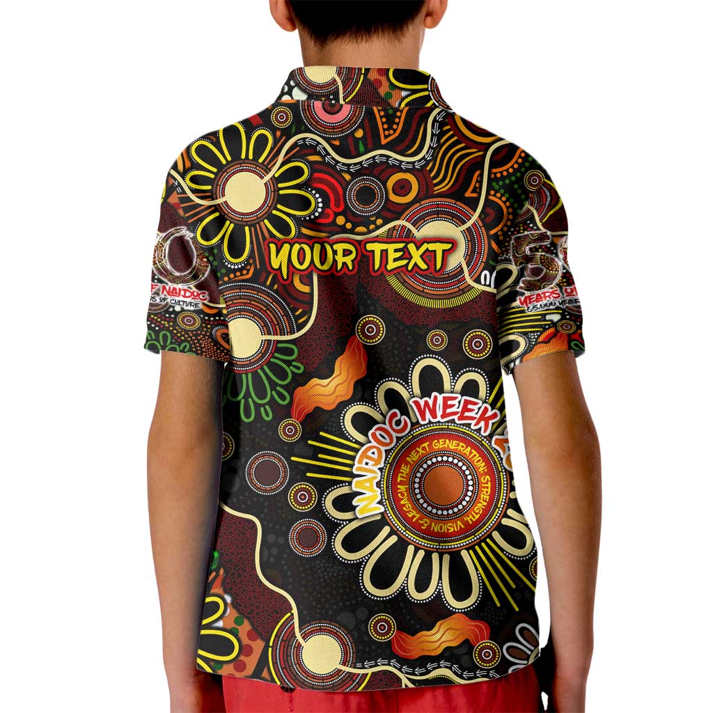 Personalised 50 Years Aboriginal Patterns Of The Past Kid Polo Shirt Legacy NAIDOC 2025