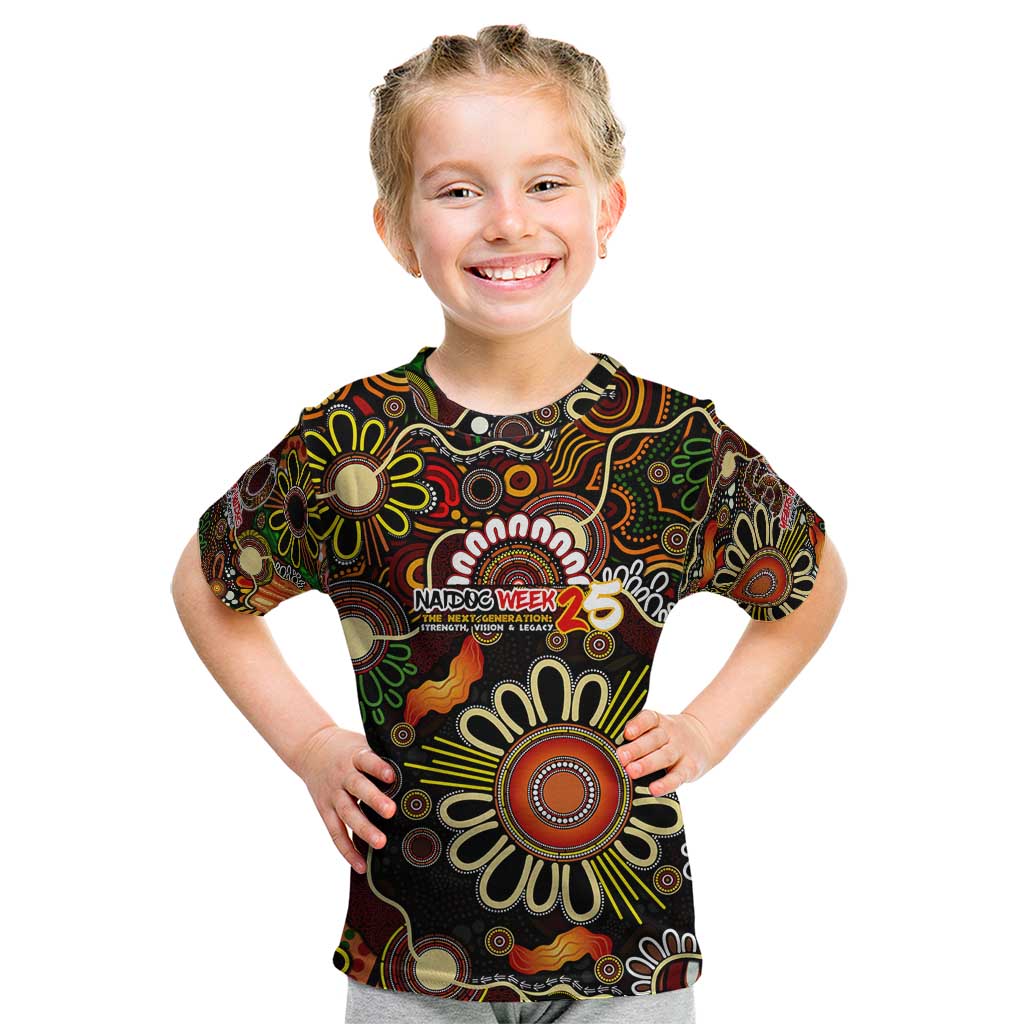 Personalised 50 Years Aboriginal Patterns Of The Past Kid T Shirt Legacy NAIDOC 2025