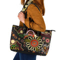50 Years Aboriginal Patterns Of The Past Leather Tote Bag Legacy NAIDOC 2025