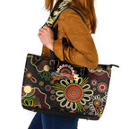 50 Years Aboriginal Patterns Of The Past Leather Tote Bag Legacy NAIDOC 2025