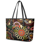 50 Years Aboriginal Patterns Of The Past Leather Tote Bag Legacy NAIDOC 2025
