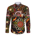 Personalised 50 Years Aboriginal Patterns Of The Past Long Sleeve Button Shirt Legacy NAIDOC 2025