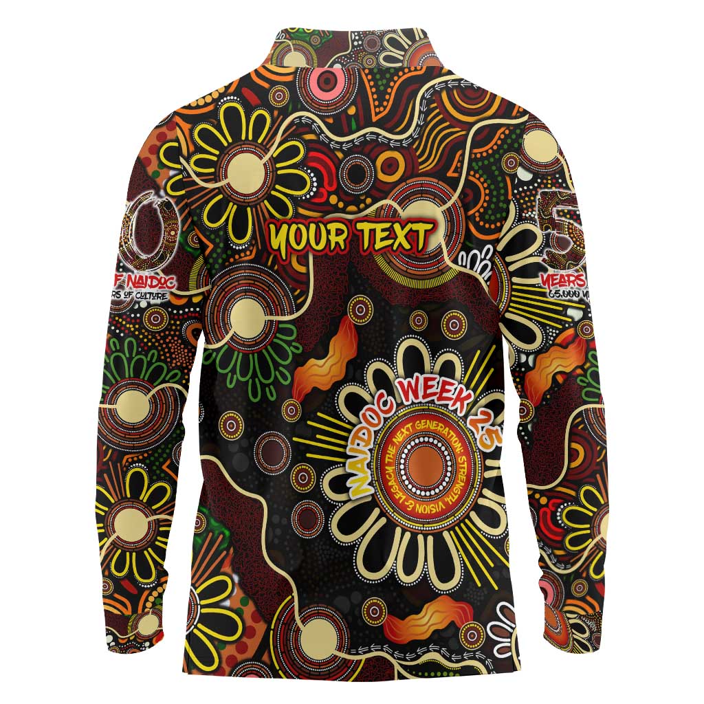 Personalised 50 Years Aboriginal Patterns Of The Past Long Sleeve Polo Shirt Legacy NAIDOC 2025