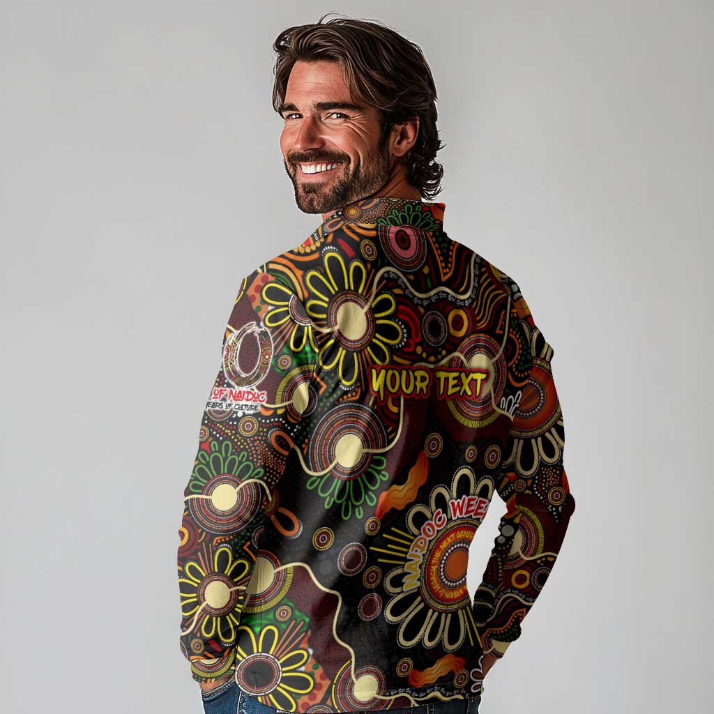 Personalised 50 Years Aboriginal Patterns Of The Past Long Sleeve Polo Shirt Legacy NAIDOC 2025