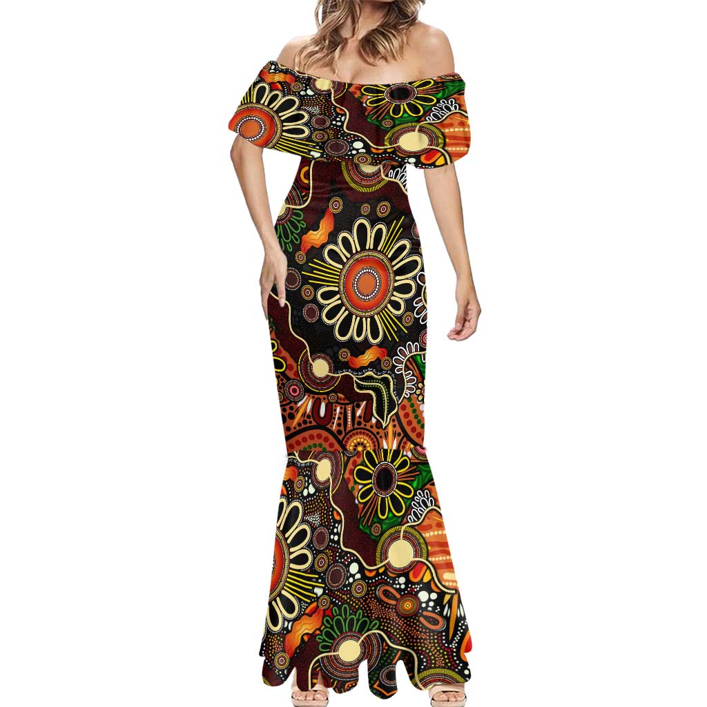 Personalised 50 Years Aboriginal Patterns Of The Past Mermaid Dress Legacy NAIDOC 2025
