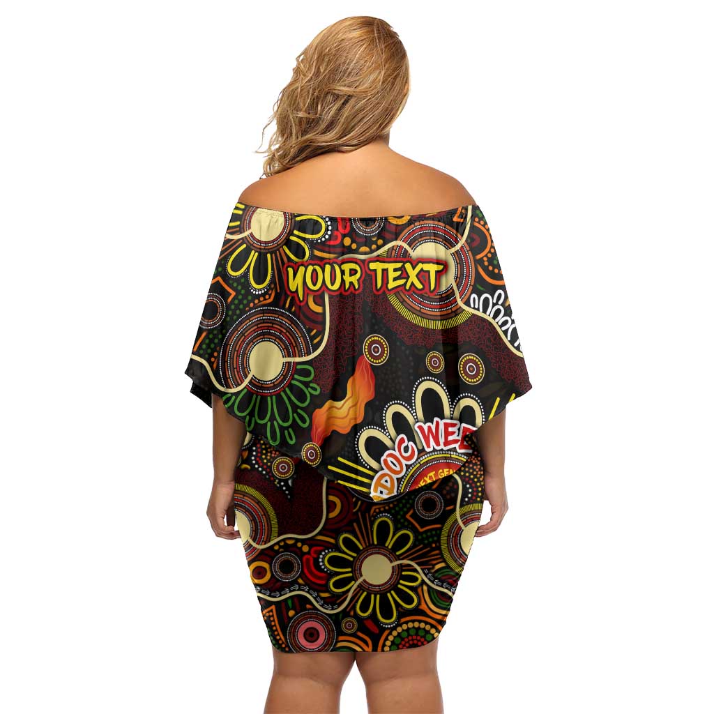 Personalised 50 Years Aboriginal Patterns Of The Past Off Shoulder Short Dress Legacy NAIDOC 2025