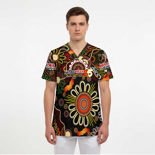 Personalised 50 Years Aboriginal Patterns Of The Past Scrub Top Legacy NAIDOC 2025 - Aussie Hoodie
