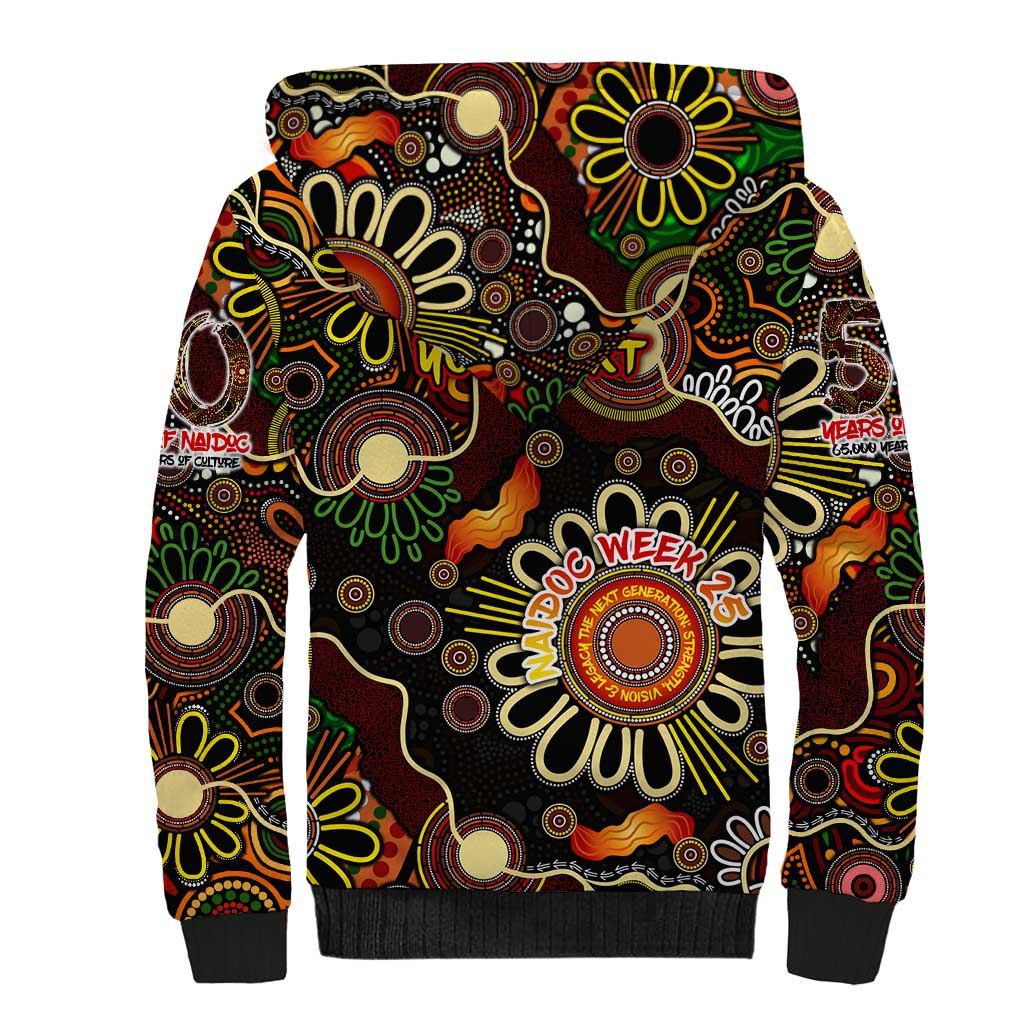 Personalised 50 Years Aboriginal Patterns Of The Past Sherpa Hoodie Legacy NAIDOC 2025