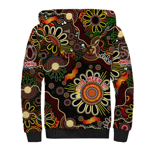 Personalised 50 Years Aboriginal Patterns Of The Past Sherpa Hoodie Legacy NAIDOC 2025