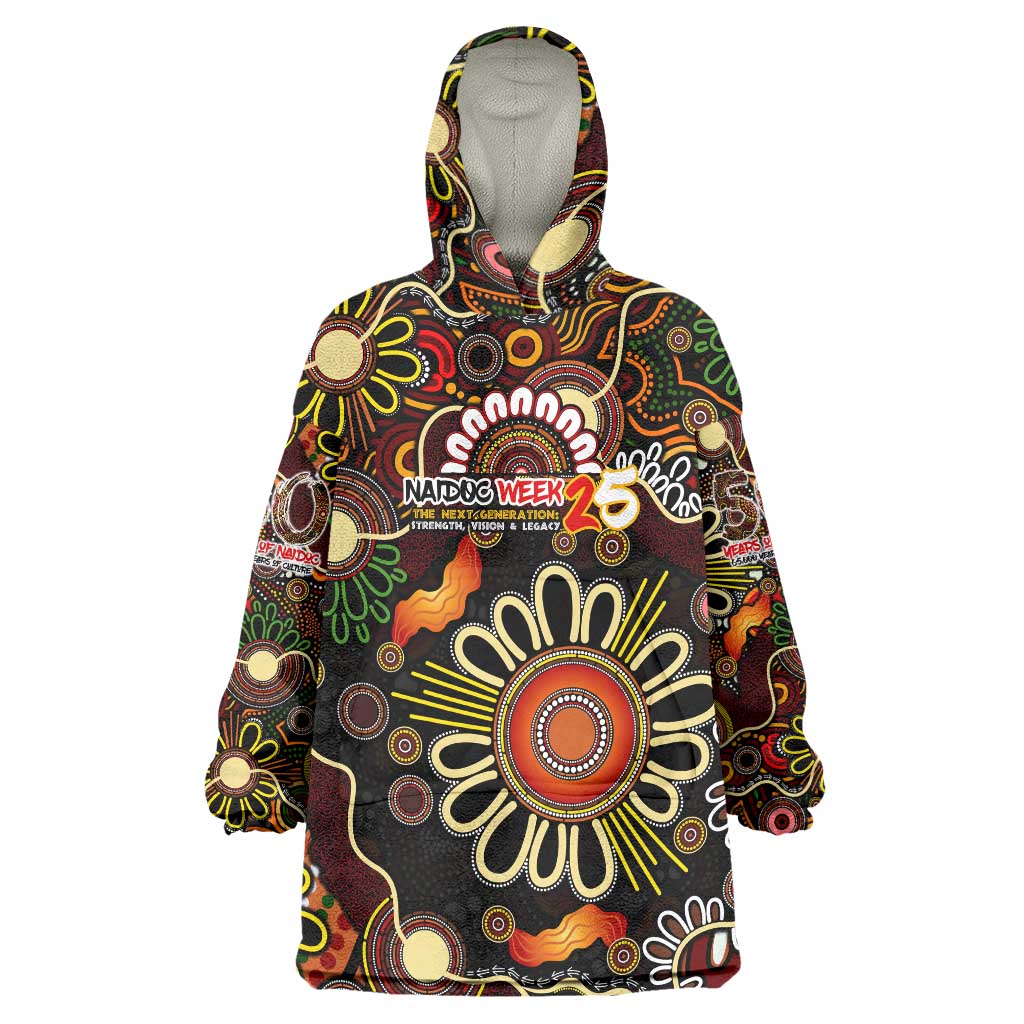 Personalised 50 Years Aboriginal Patterns Of The Past Wearable Blanket Hoodie Legacy NAIDOC 2025