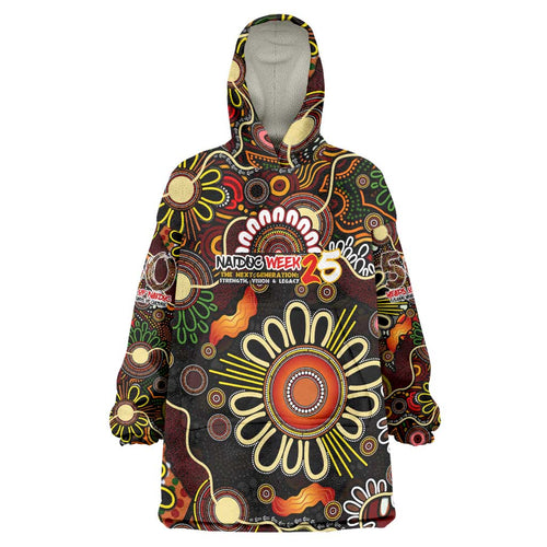 Personalised 50 Years Aboriginal Patterns Of The Past Wearable Blanket Hoodie Legacy NAIDOC 2025