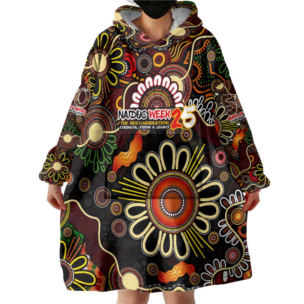 Personalised 50 Years Aboriginal Patterns Of The Past Wearable Blanket Hoodie Legacy NAIDOC 2025