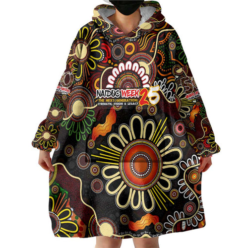 Personalised 50 Years Aboriginal Patterns Of The Past Wearable Blanket Hoodie Legacy NAIDOC 2025