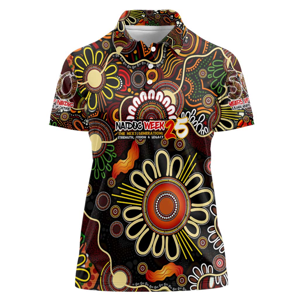 Personalised 50 Years Aboriginal Patterns Of The Past Women Polo Shirt Legacy NAIDOC 2025