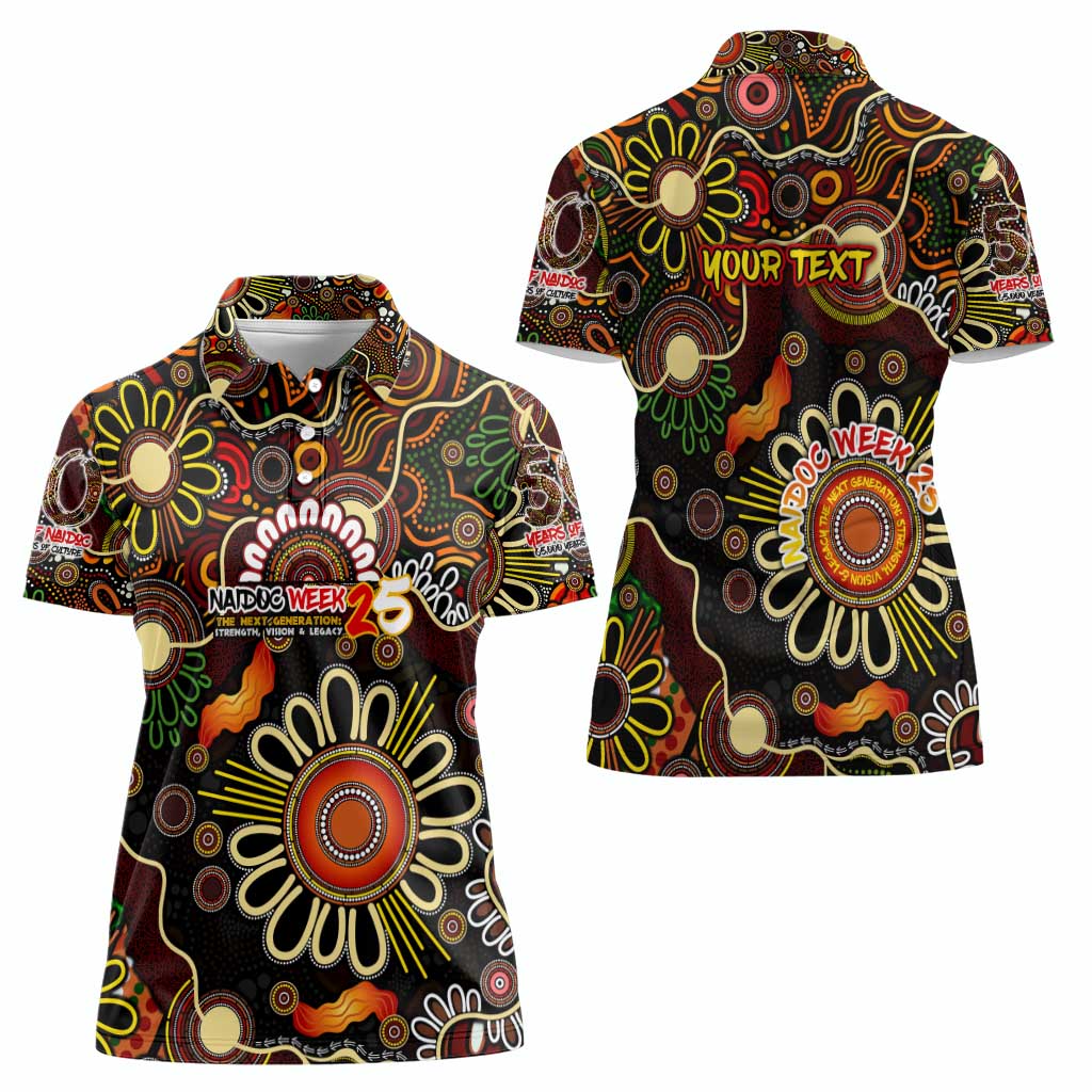 Personalised 50 Years Aboriginal Patterns Of The Past Women Polo Shirt Legacy NAIDOC 2025