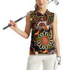 Personalised 50 Years Aboriginal Patterns Of The Past Women Sleeveless Polo Shirt Legacy NAIDOC 2025