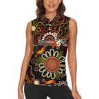Personalised 50 Years Aboriginal Patterns Of The Past Women Sleeveless Polo Shirt Legacy NAIDOC 2025