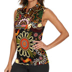 Personalised 50 Years Aboriginal Patterns Of The Past Women Sleeveless Polo Shirt Legacy NAIDOC 2025